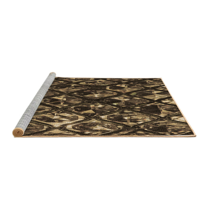 Sideview of Machine Washable Transitional Copper Brown Rug, wshpat859brn