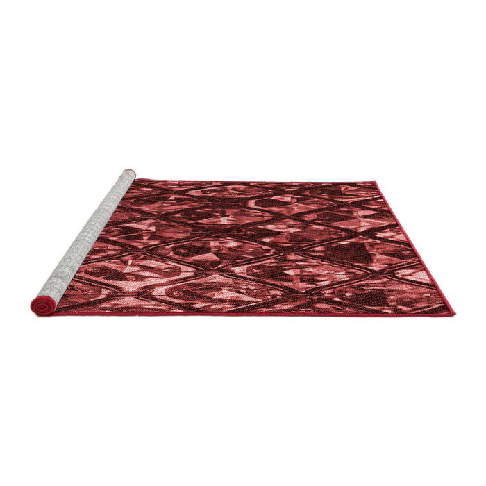 Sideview of Machine Washable Transitional Maroon Red Rug, wshpat859rd