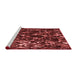 Sideview of Machine Washable Transitional Maroon Red Rug, wshpat859rd