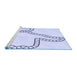 Sideview of Machine Washable Transitional Lavender Blue Rug, wshpat86blu