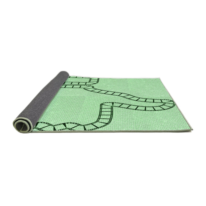 Thickness of Patterned Mint Green Rug, pat86grn