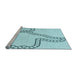 Sideview of Machine Washable Transitional Electric Blue Rug, wshpat86lblu