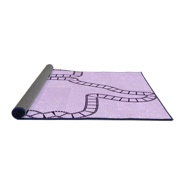 Thickness of Patterned Lilac Purple Rug, pat86pur