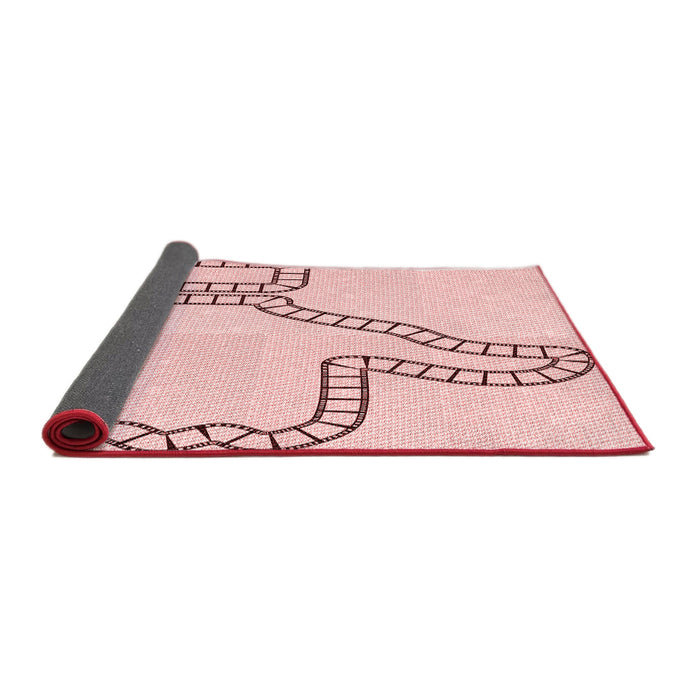 Thickness of Patterned Pink Rug, pat86rd