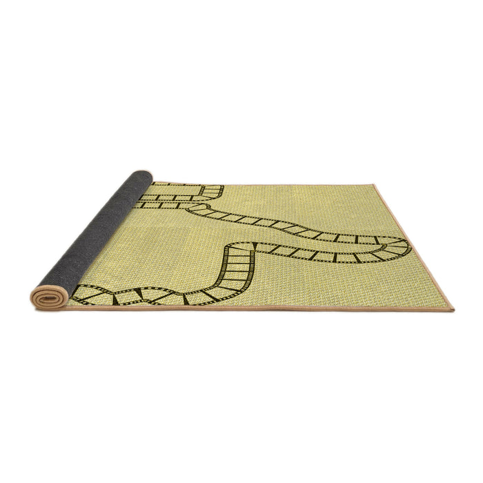 Thickness of Patterned Sun Yellow Rug, pat86yw