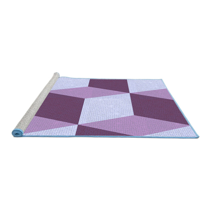Sideview of Machine Washable Transitional Pink Plum Purple Rug, wshpat860blu