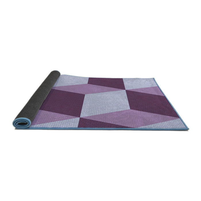 Thickness of Patterned Pink Plum Purple Rug, pat860blu
