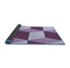Thickness of Patterned Pink Plum Purple Rug, pat860blu