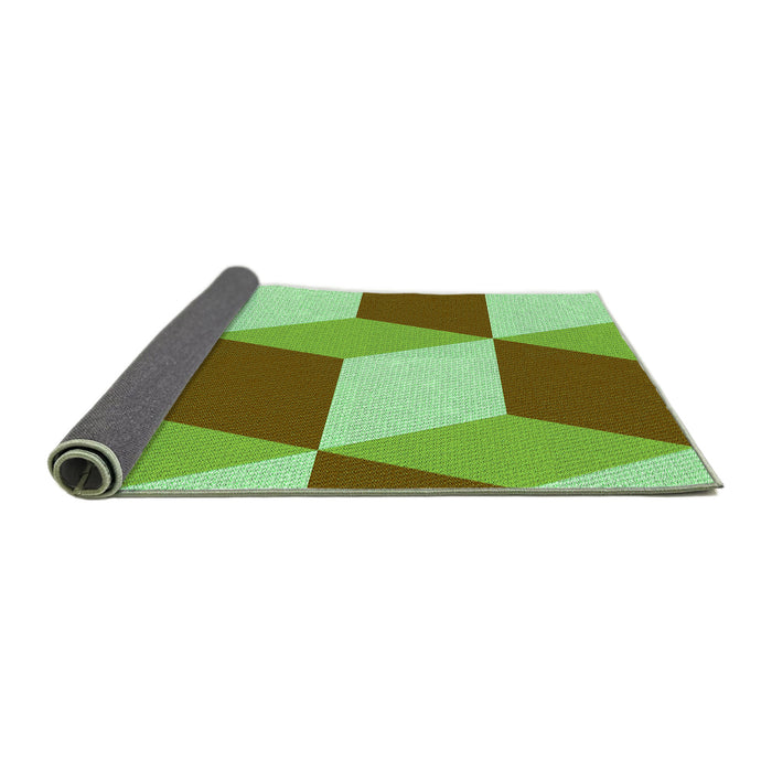 Thickness of Patterned Olive Green Rug, pat860grn