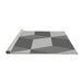Sideview of Machine Washable Transitional Silver Gray Rug, wshpat860gry