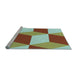 Sideview of Machine Washable Transitional Light Green Rug, wshpat860lblu