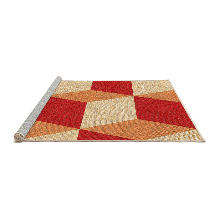 Sideview of Machine Washable Transitional Yellow Orange Rug, wshpat860org