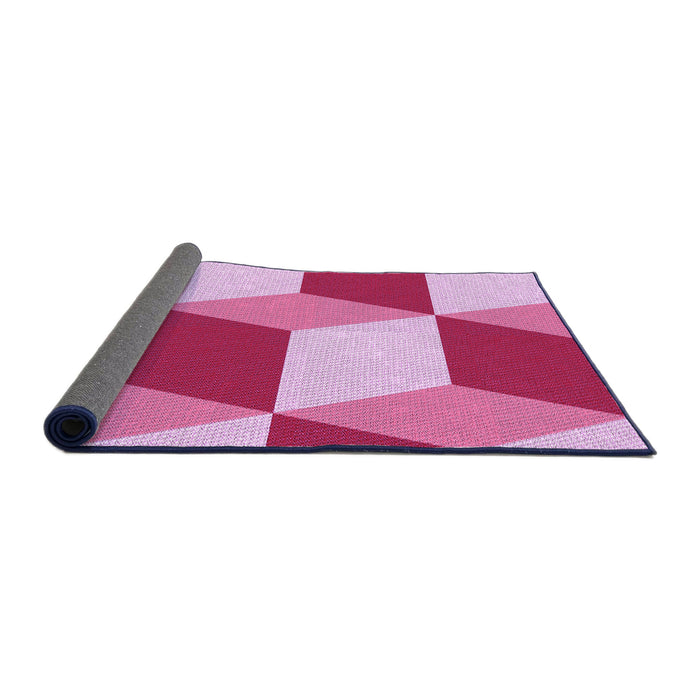 Thickness of Patterned Pastel Purple Pink Rug, pat860pur