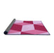 Thickness of Patterned Pastel Purple Pink Rug, pat860pur