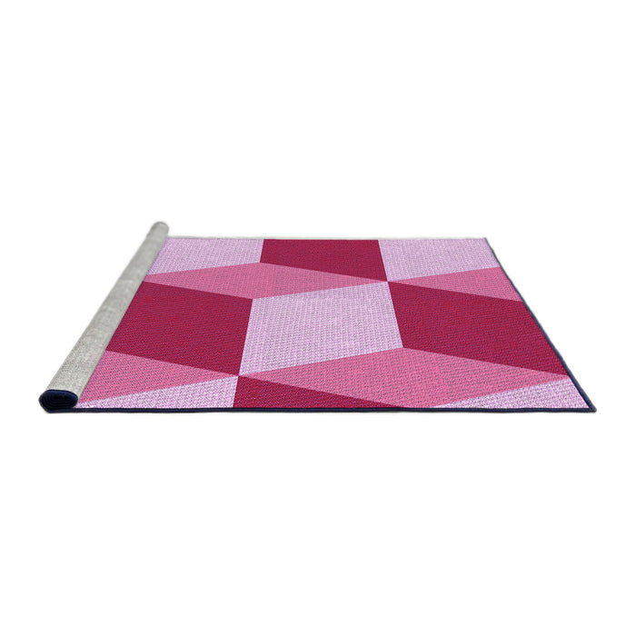 Sideview of Machine Washable Transitional Pastel Purple Pink Rug, wshpat860pur