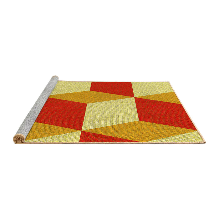 Sideview of Machine Washable Transitional Bold Yellow Rug, wshpat860yw