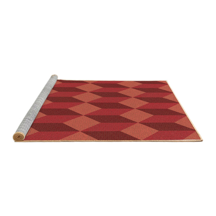 Sideview of Machine Washable Transitional Red Rug, wshpat861brn
