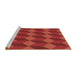 Sideview of Machine Washable Transitional Red Rug, wshpat861brn