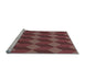 Sideview of Machine Washable Transitional Indian Red Rug, wshpat861lblu