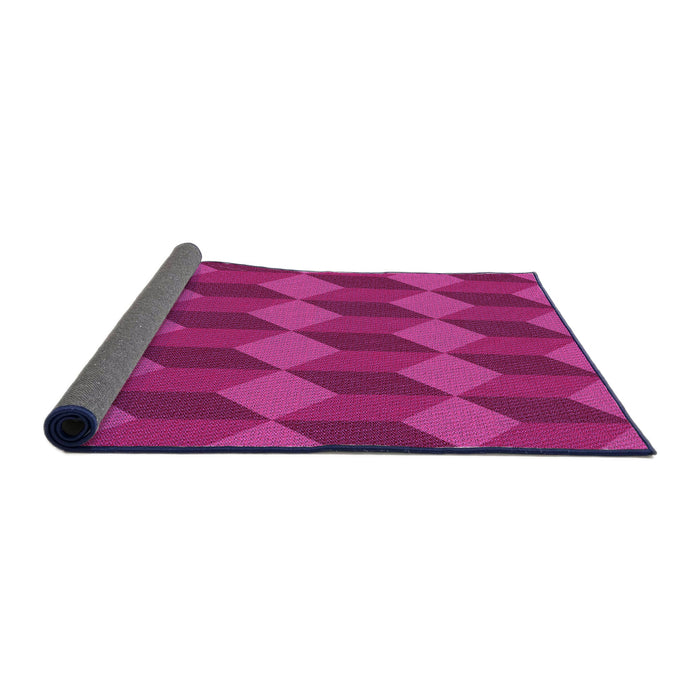 Thickness of Patterned Fuchsia Magenta Purple Rug, pat861pur