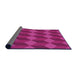 Thickness of Patterned Fuchsia Magenta Purple Rug, pat861pur