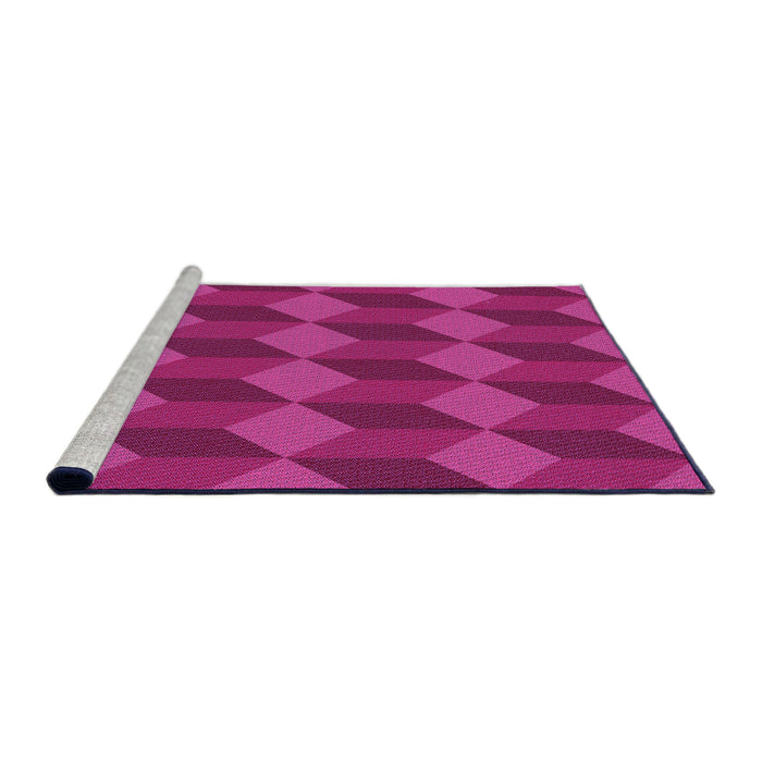 Sideview of Machine Washable Transitional Fuchsia Magenta Purple Rug, wshpat861pur