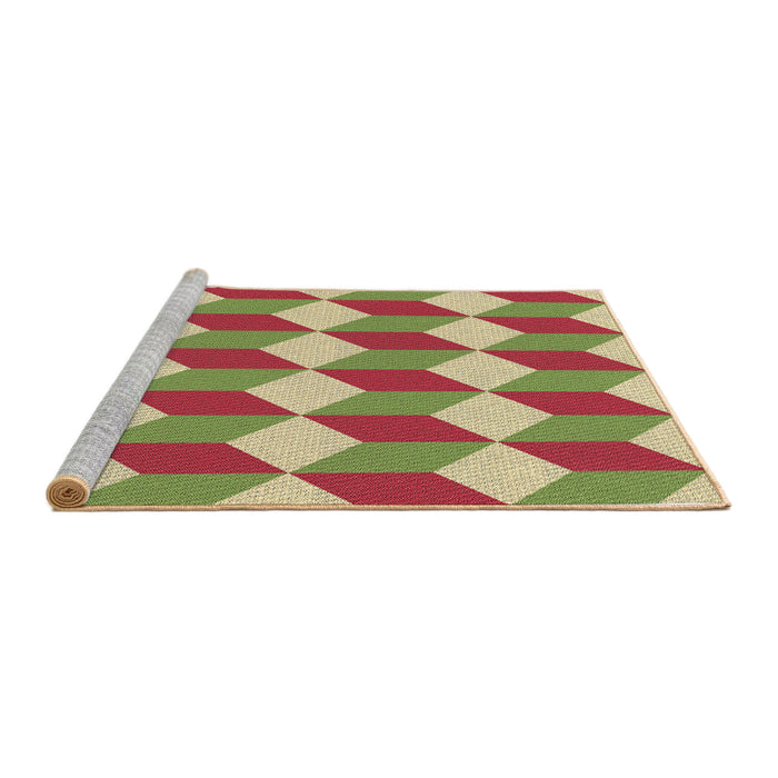 Sideview of Machine Washable Transitional Red Rug, wshpat862brn