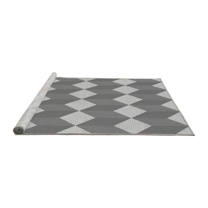 Sideview of Machine Washable Transitional Silver Gray Rug, wshpat862gry