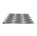 Sideview of Machine Washable Transitional Silver Gray Rug, wshpat862gry