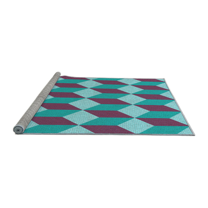 Sideview of Machine Washable Transitional French Lilac Purple Rug, wshpat862lblu