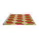 Sideview of Machine Washable Transitional Metallic Gold Rug, wshpat862org