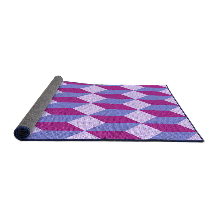 Thickness of Patterned Bright Lilac Purple Rug, pat862pur