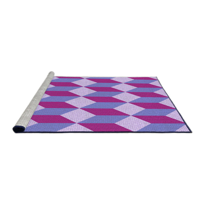 Sideview of Machine Washable Transitional Bright Lilac Purple Rug, wshpat862pur
