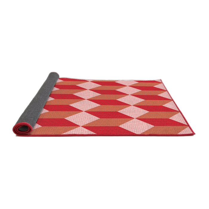 Thickness of Patterned Neon Red Rug, pat862rd