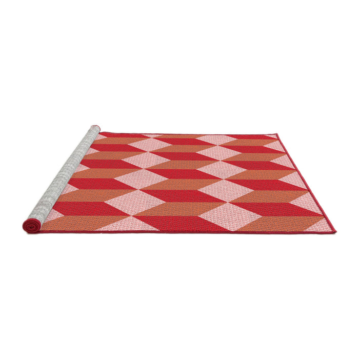 Sideview of Machine Washable Transitional Neon Red Rug, wshpat862rd