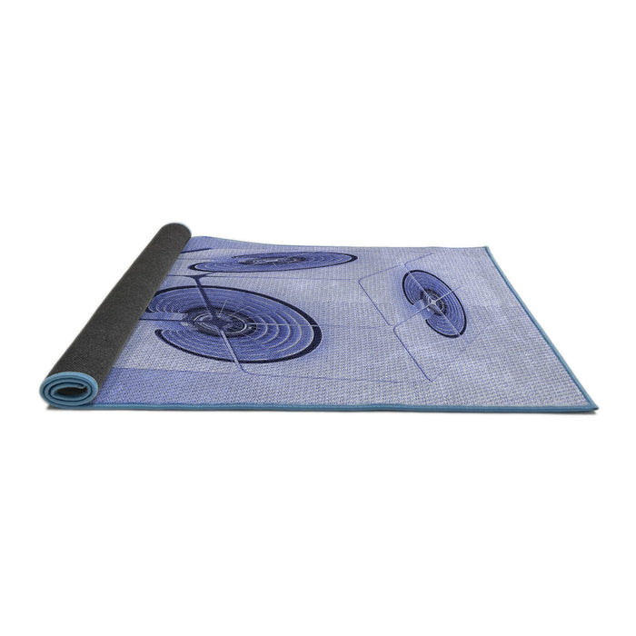 Thickness of Patterned Blue Rug, pat863blu