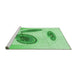 Sideview of Machine Washable Transitional Jade Green Rug, wshpat863grn