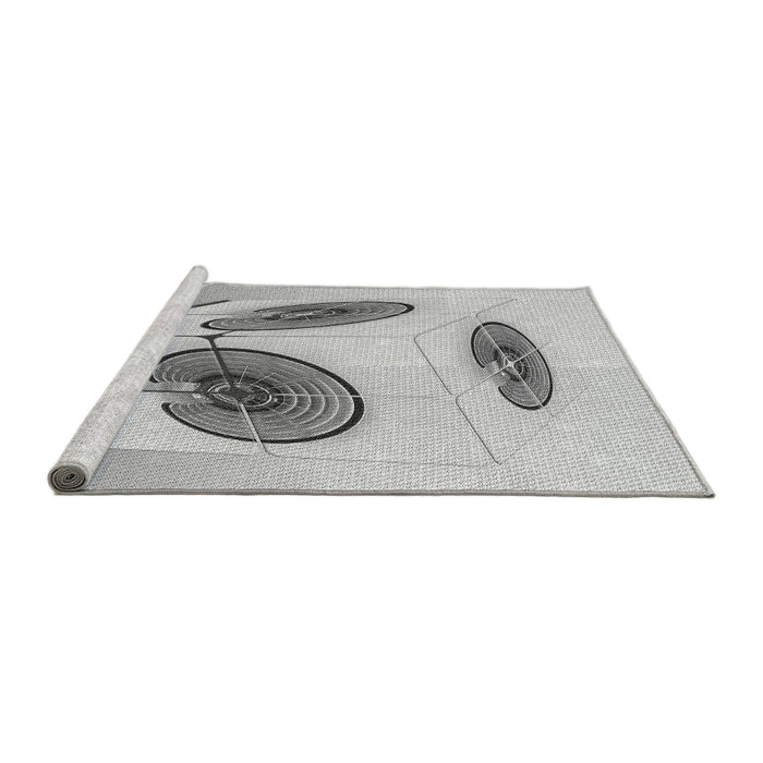 Sideview of Machine Washable Transitional Gray Rug, wshpat863gry