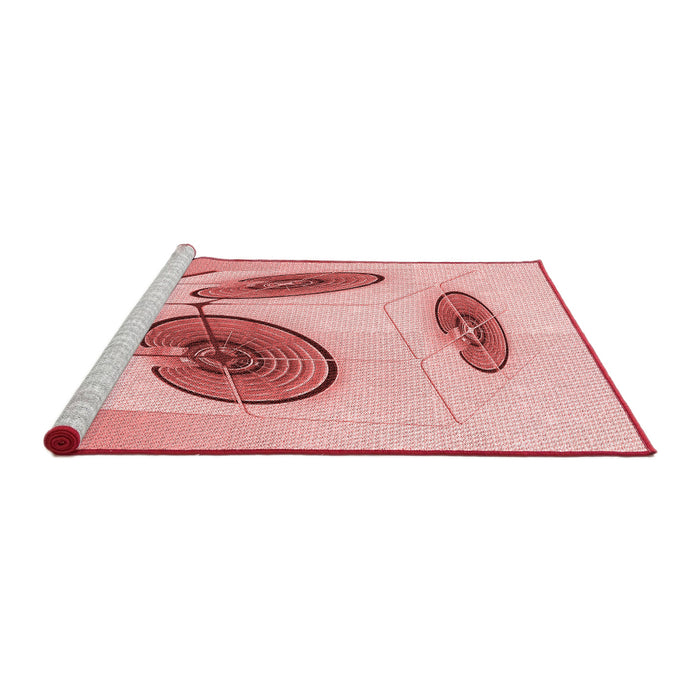 Sideview of Machine Washable Transitional Red Rug, wshpat863rd
