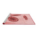 Sideview of Machine Washable Transitional Red Rug, wshpat863rd