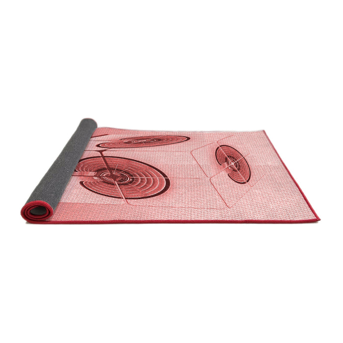 Thickness of Patterned Red Rug, pat863rd