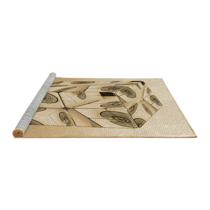 Sideview of Machine Washable Transitional Light Brown Rug, wshpat864brn