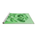 Sideview of Machine Washable Transitional Green Rug, wshpat864grn