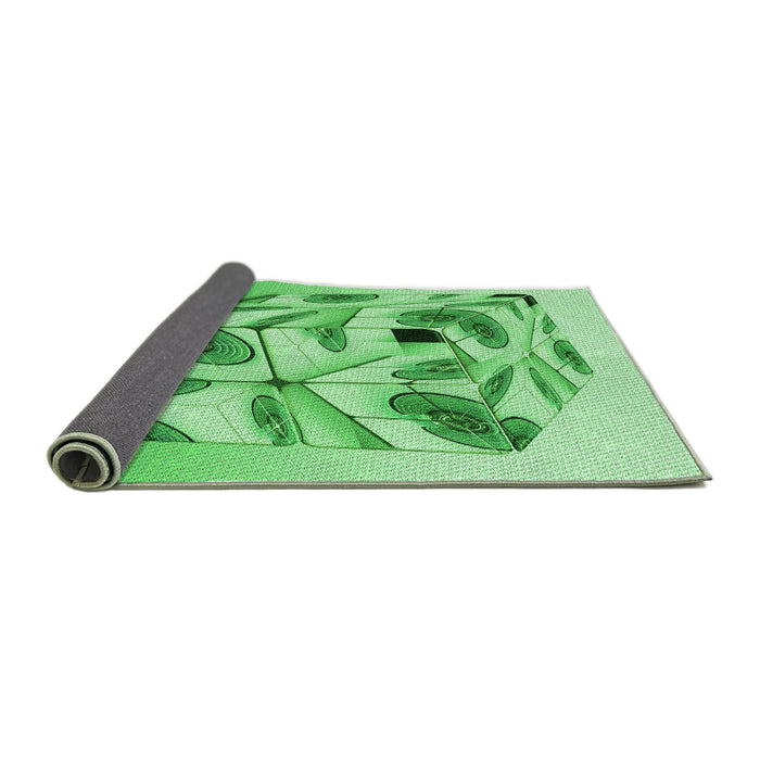 Thickness of Patterned Green Rug, pat864grn
