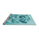 Sideview of Machine Washable Transitional Dark Turquoise Green Rug, wshpat864lblu