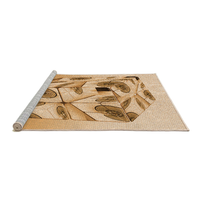 Sideview of Machine Washable Transitional Yellow Rug, wshpat864org