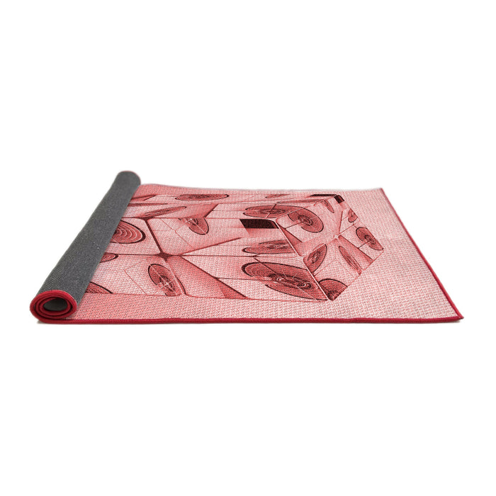 Thickness of Patterned Red Rug, pat864rd