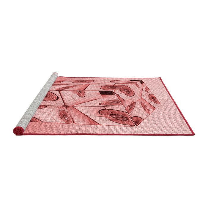 Sideview of Machine Washable Transitional Red Rug, wshpat864rd
