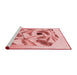 Sideview of Machine Washable Transitional Red Rug, wshpat864rd