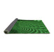 Thickness of Patterned Deep Emerald Green Rug, pat865grn